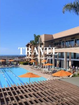 Umbrellas and lap pool at The Cassara Carlsbad